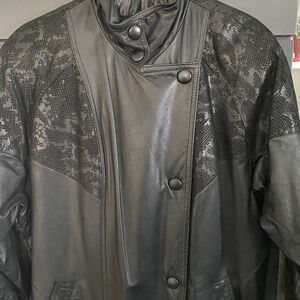 Leather midi coat by  Pelle Studio